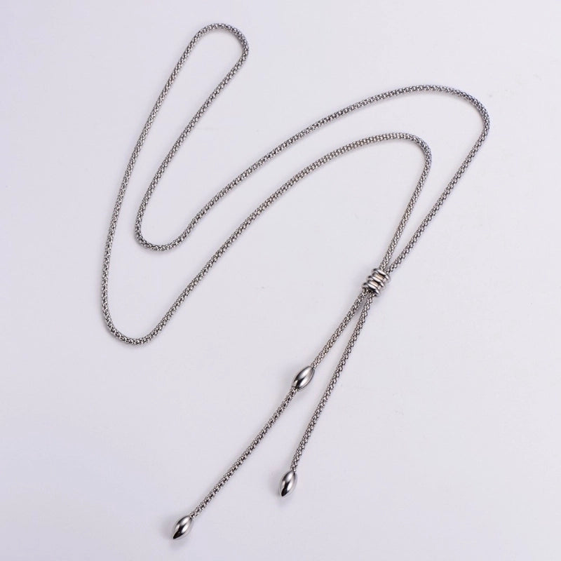 Retro Curve 304 Stainless Steel No Inlaid 18K Gold Plated Plating Chain Stainless Steel Necklaces