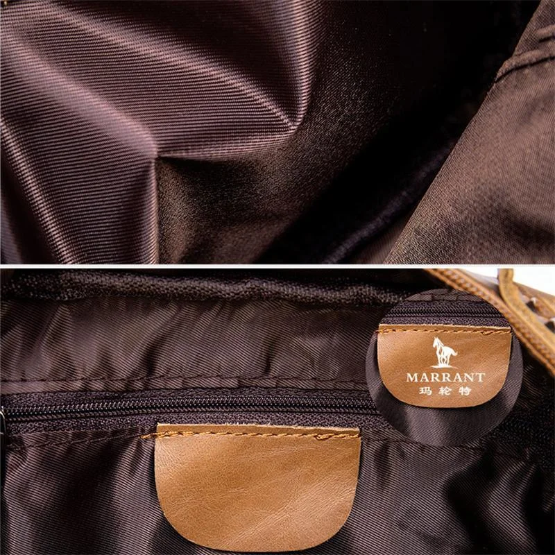 Organizational Layout Top-Handled Genuine Leather Adjustable Strap Sling Bag