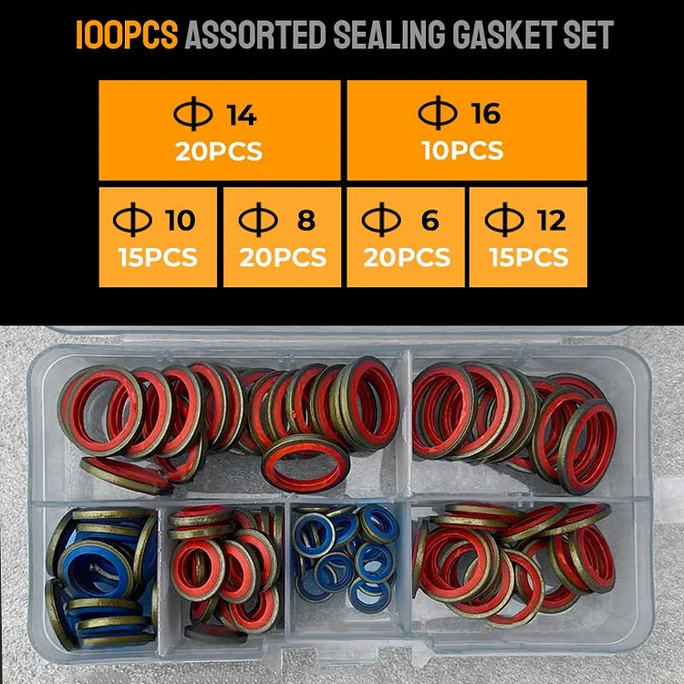 【🎁Mother's Day Gift】Pousbo® 100pcs/ 245pcs Assorted Sealing Gasket Set