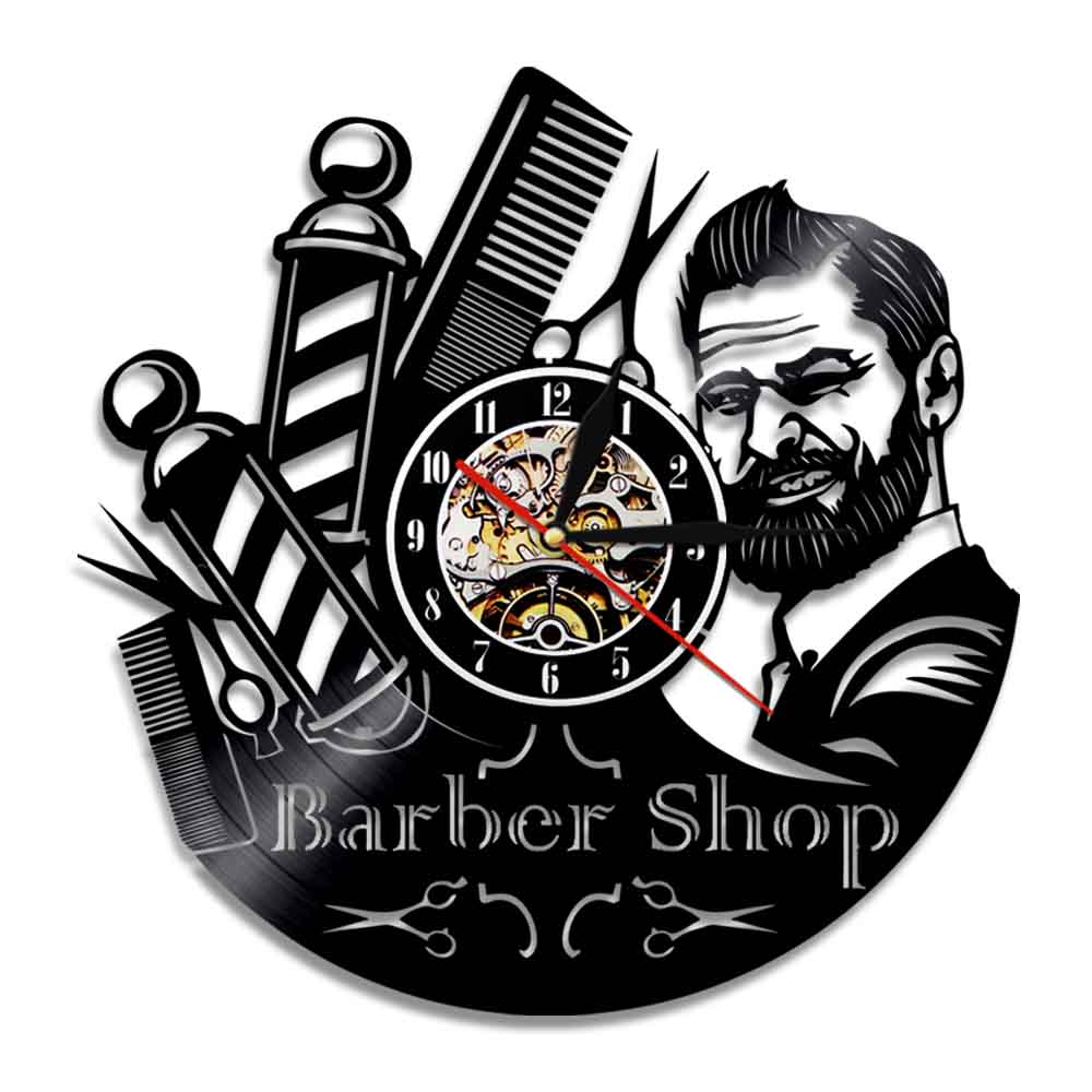 

Barber Shop - Vinyl Record Wall Clock - Without LED, 501 Original
