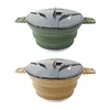 Foldable Portable Camping Cooker Pot Silicone Outdoor Kettle Cookware Tableware