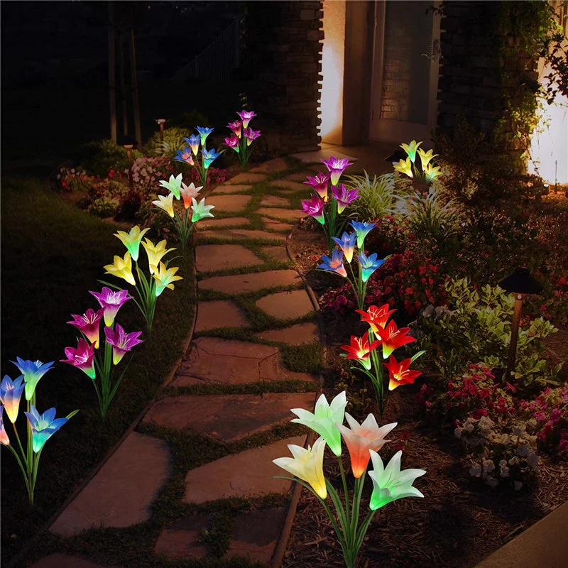 Outdoor Solar Lily Multicolor Variation LED Light