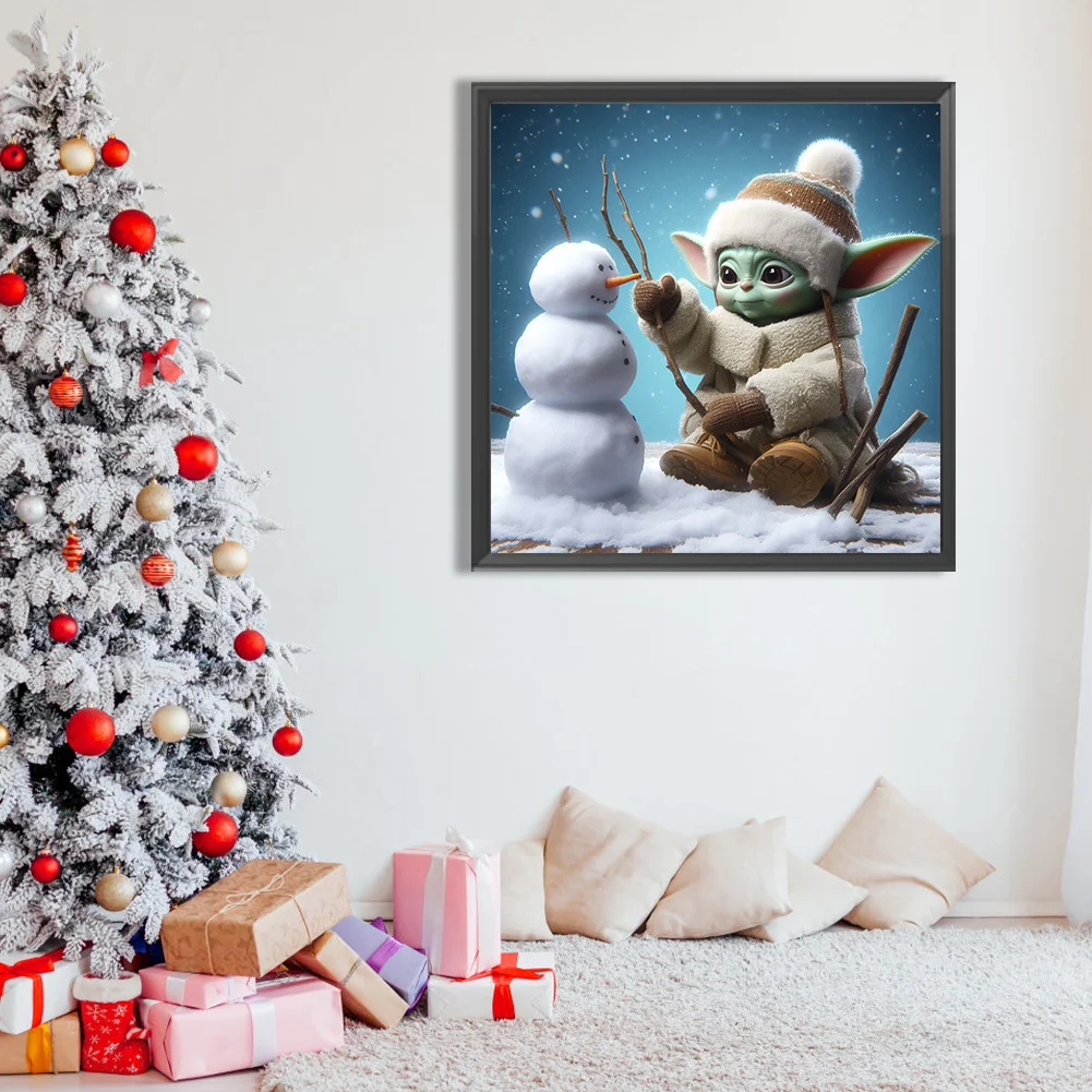 Diamond Painting - Full Round Drill - Snow Yoda(Canvas|50*50cm)