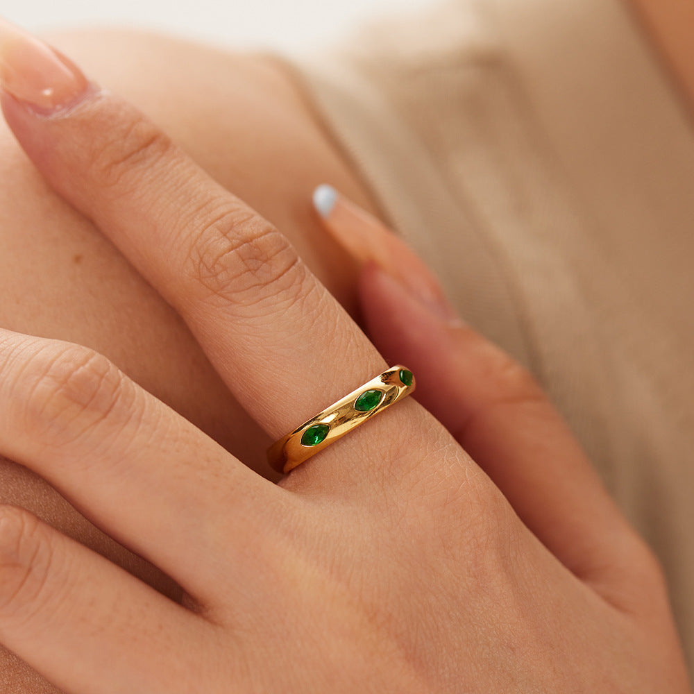 IG Style Round Geometric Stainless Steel Electroplating Rings