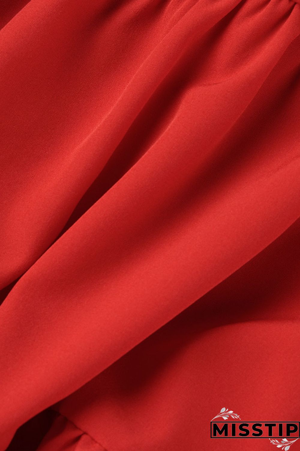 Blue Casual Solid Patchwork Fold Stringy Selvedge O Neck A Line Dresses