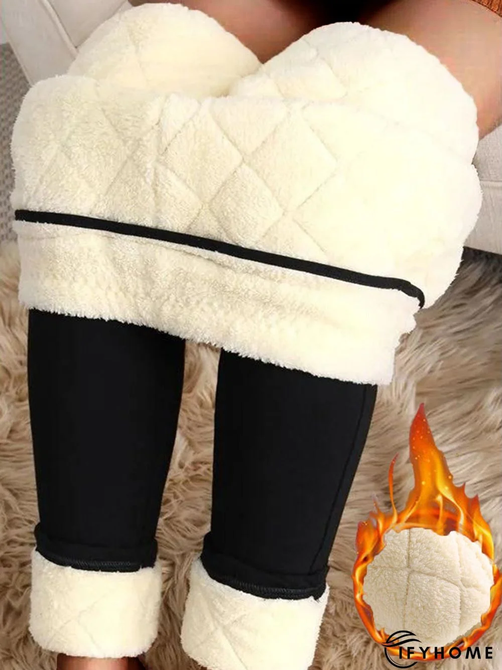 Plain Warmth Casual Fluff Tight Leggings | IFYHOME