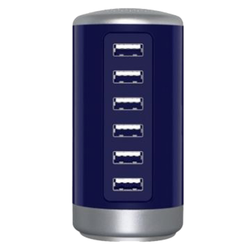 

6 Port USB Charger 30W Vertical Desktop Charging Station US Plug (Blue), Lake blue, 501 Original