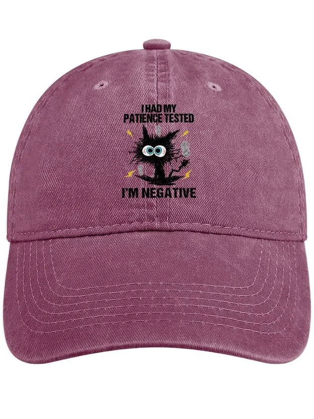 Men's I Had My Patience Tested I Am Negative Funny Graphic Printing Regular Fit Adjustable Denim Hat socialshop