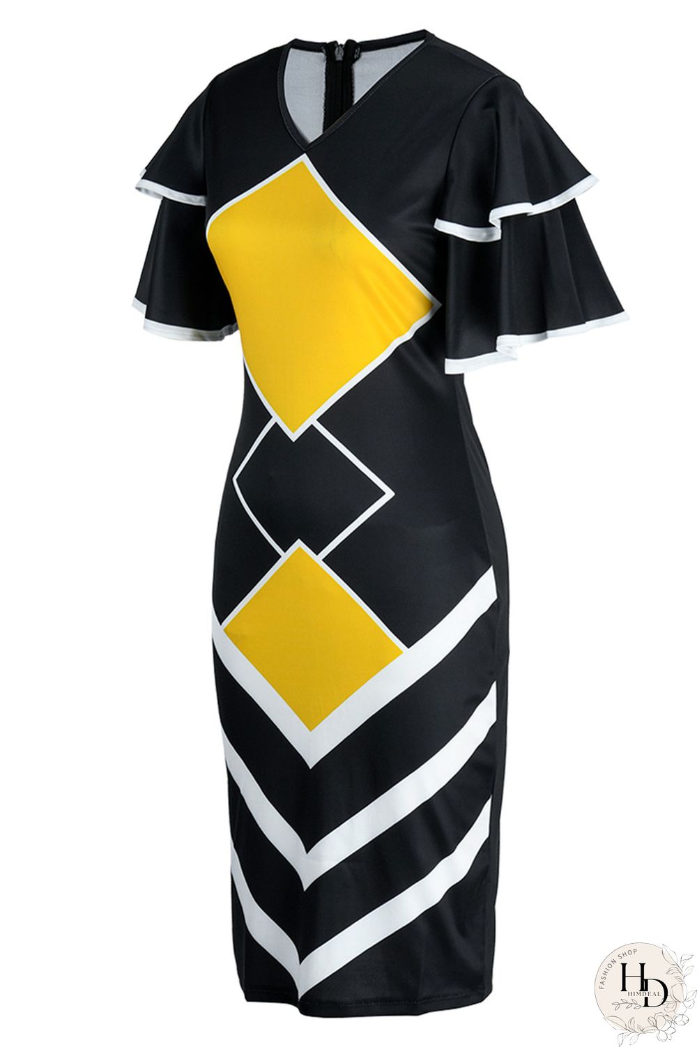 Purple Fashion Casual Print Patchwork V Neck One Step Skirt Dresses