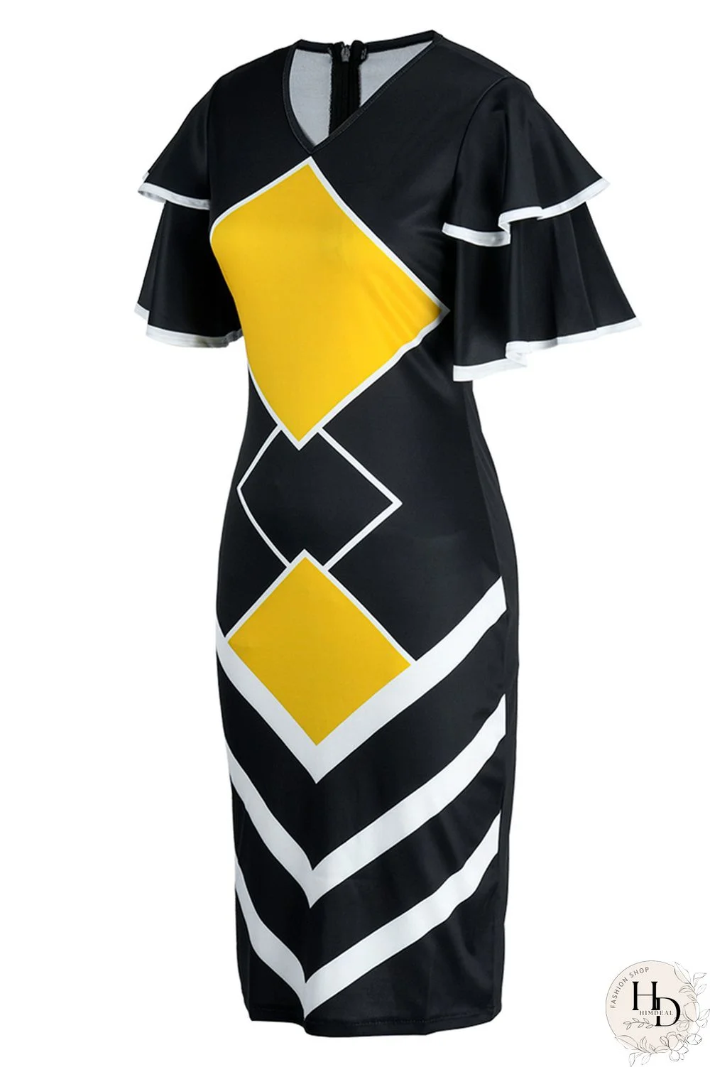 Purple Fashion Casual Print Patchwork V Neck One Step Skirt Dresses