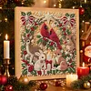 (20x20cm)Forest Xmas Critters DIY Pearl Painting Art With Inner Wooden Framed Kit