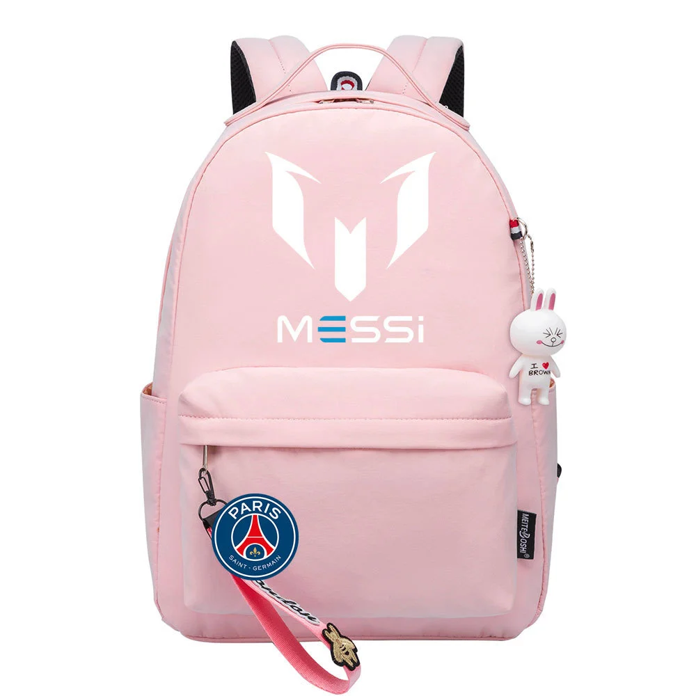 Buzzdaisy Title: Lionel Messi Backpack – Cute and Fashionable Schoolbag with Double Side Pockets for Leisure Travel