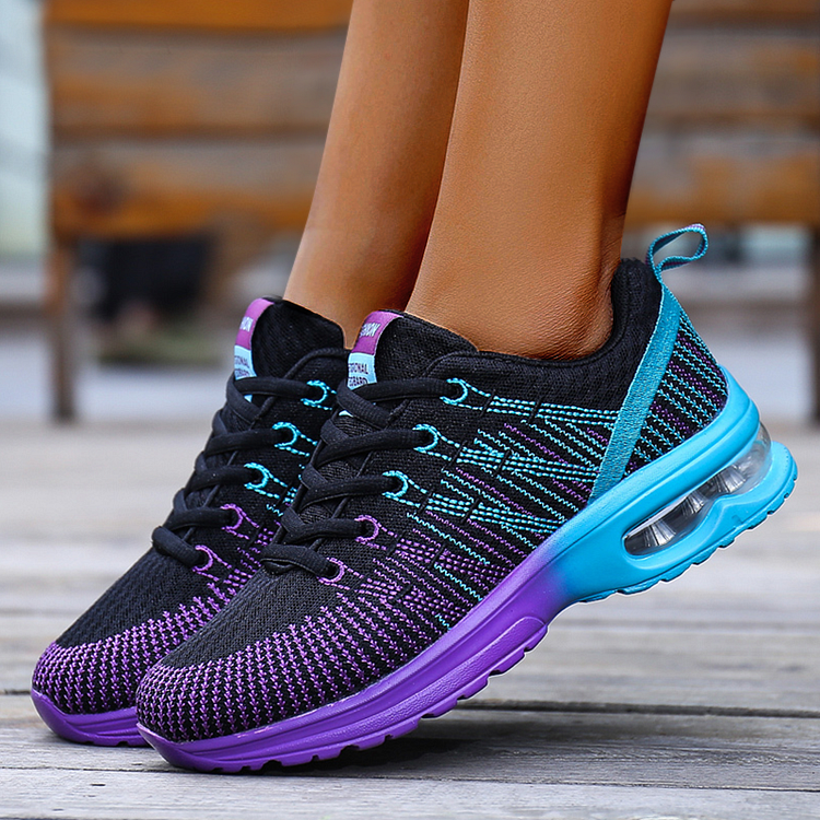Women's Drew Stretch Knit lace up Sneaker +Memory Foam & LiteSole Technology QueenFunky