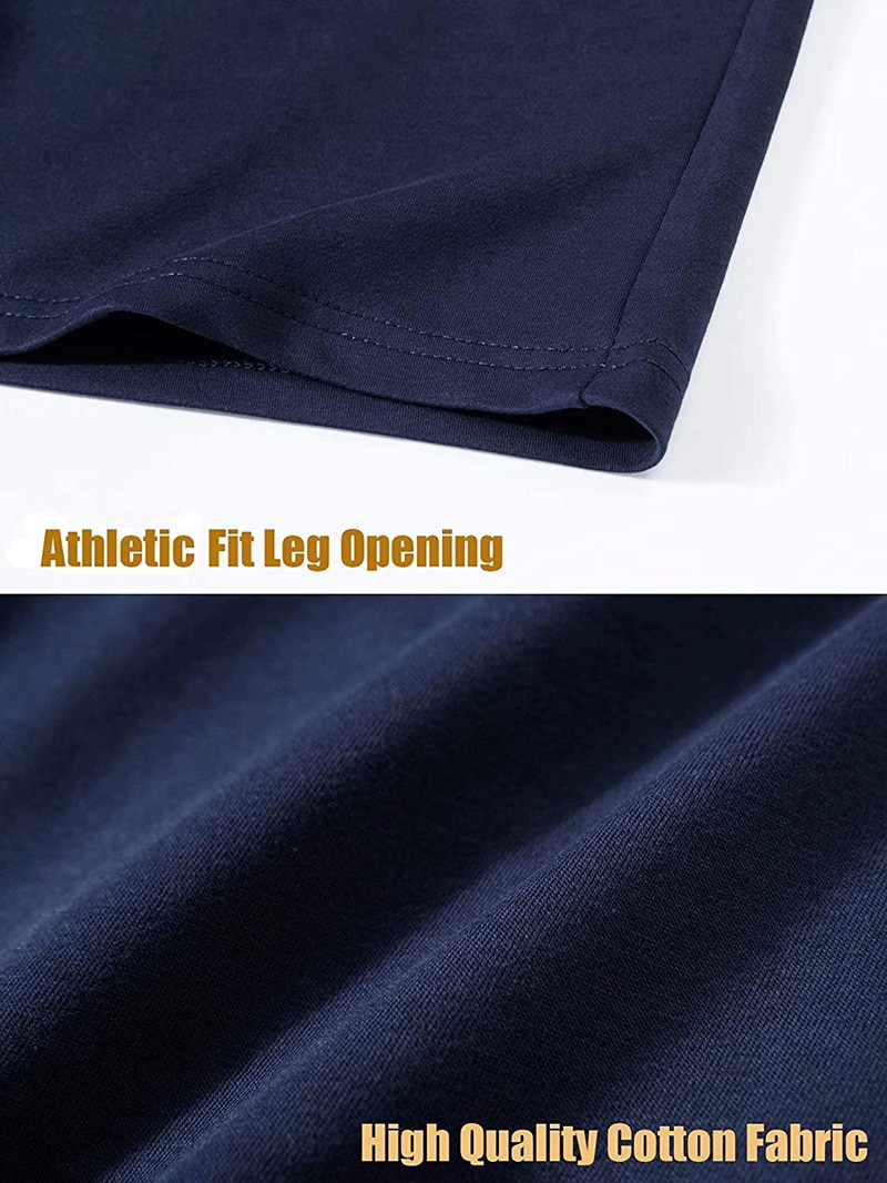 Men Cotton Running Elastic Waist Zipper Pockets Drawstring Gym Trainging Fitness Sports Joggers Shorts