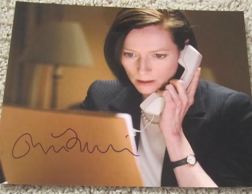 TILDA SWINTON SIGNED AUTOGRAPH MICHAEL CLAYTON 8x10 Photo Poster painting w/PROOF