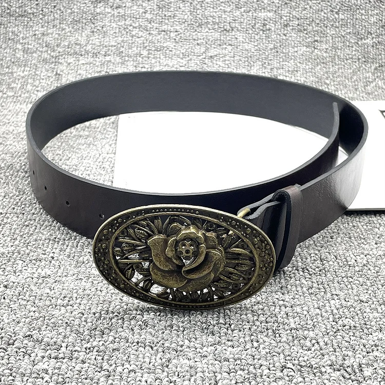 Engraved Design Vintage Floral Belt