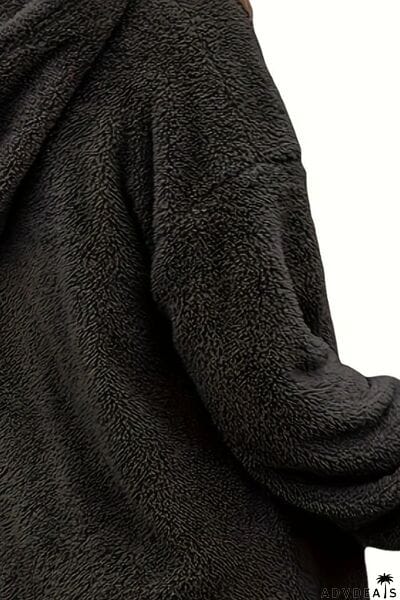 Half Zip Dropped Shoulder Oversized Hoodie