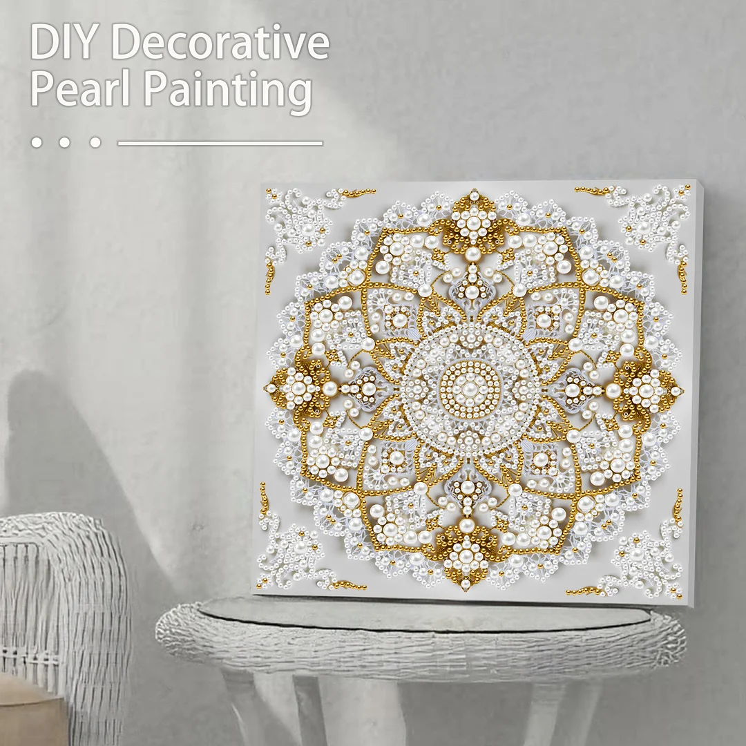 Mandala DIY Pearl Diamond Art Kit for Adults Home Decor 25x25cm With Frame