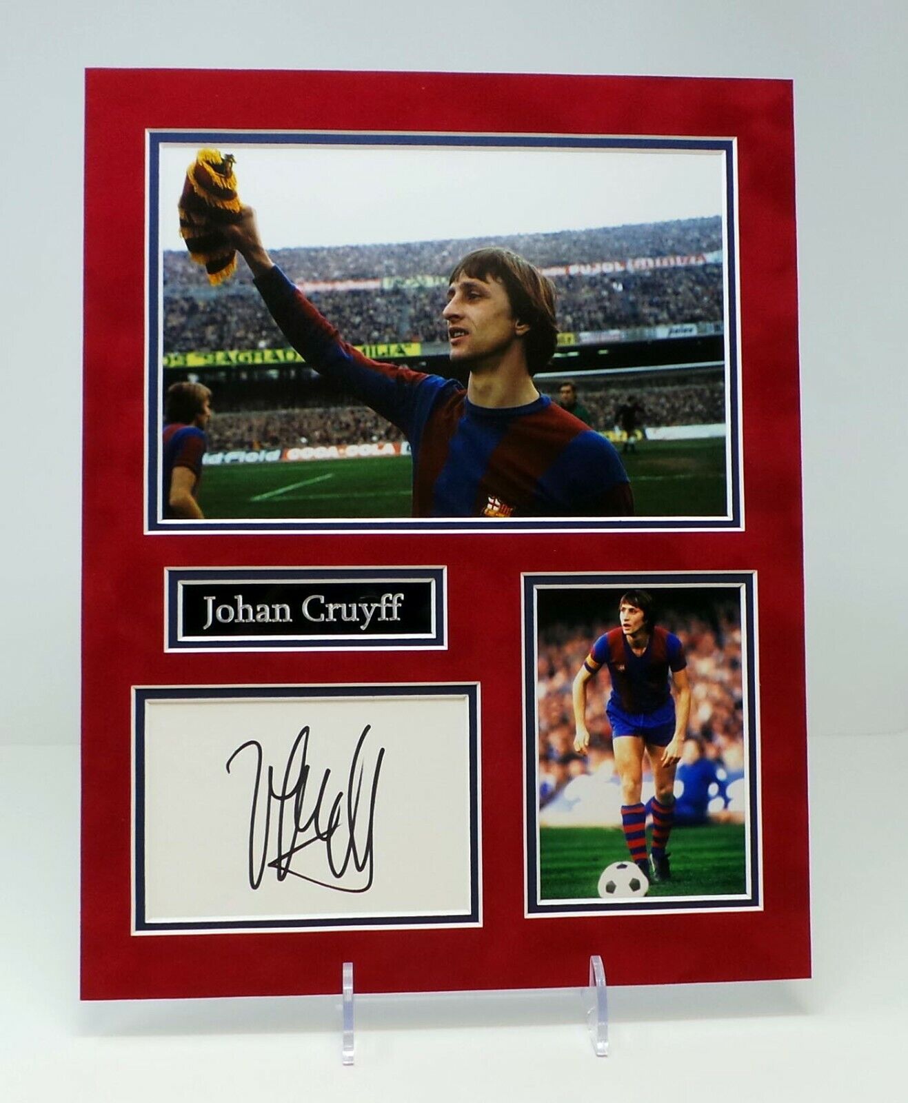 Johan CRUYFF Signed Mounted Photo Poster painting Display AFTAL COA Barcelona Football Legend