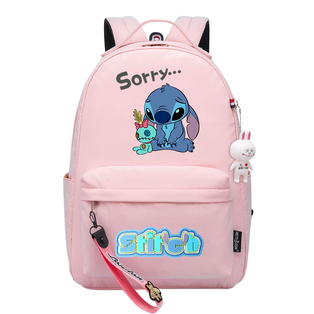 Disney Lilo & Stitch Backpack – Cute and Fashionable Schoolbag with Double Side Pockets and Large Capacity for Leisure Travel-Mayoulove