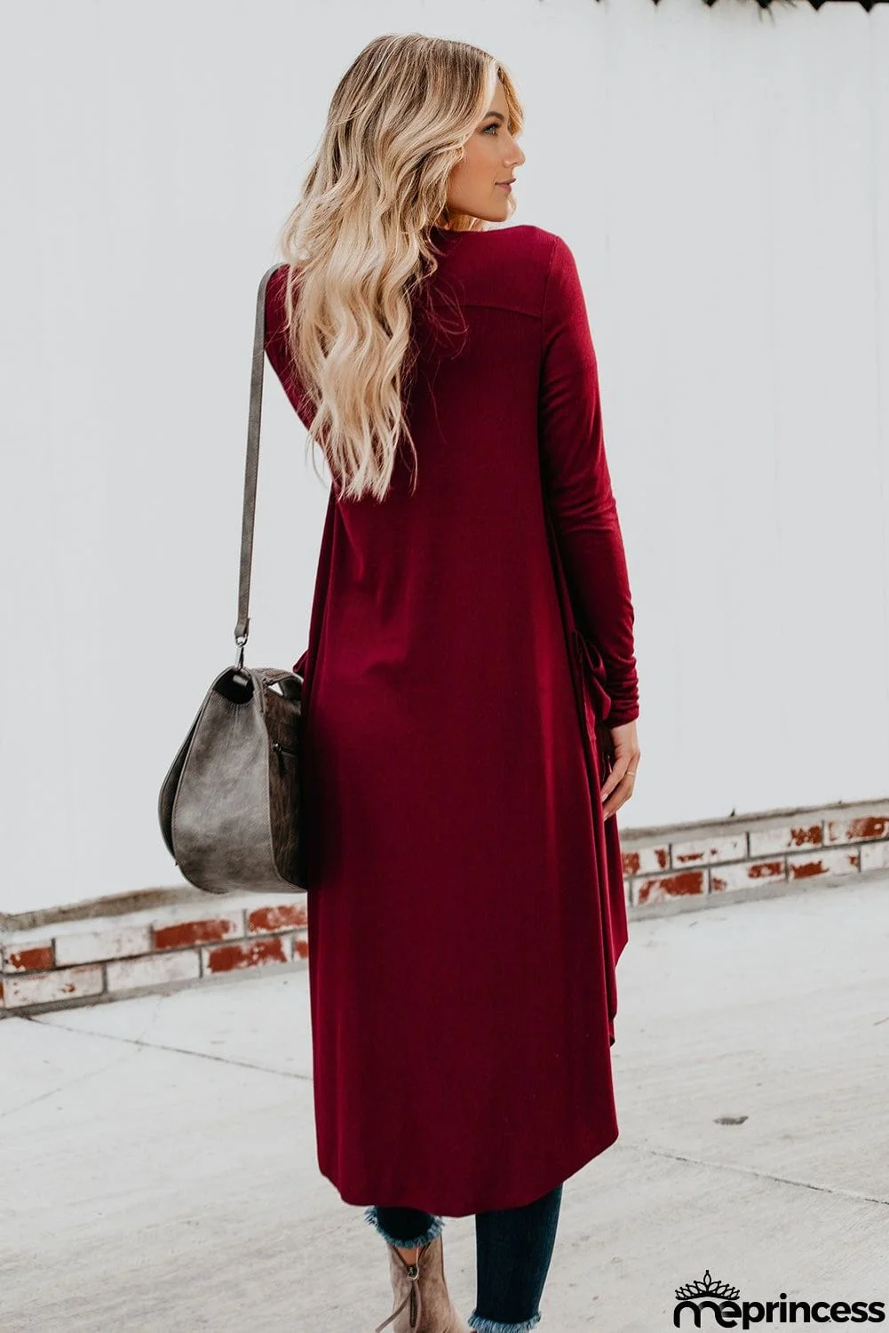 Selected Button Pocketed High Low Cardigan