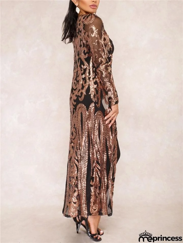 Vintage Style Sequined Gatsby Robe Dress