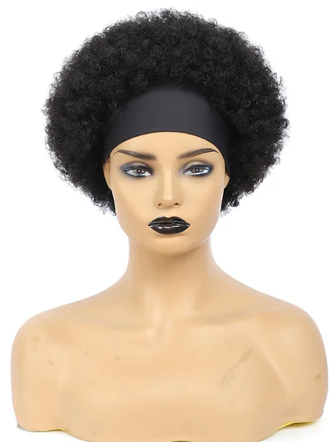 Jewtribute Hair®|Short Curly Bob Wig Scarf Headband Wigs 