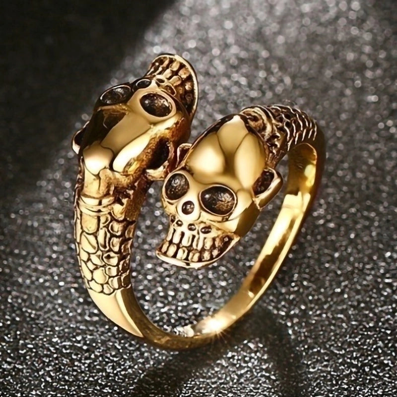 Retro Skull Alloy Halloween Unisex Open Rings