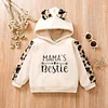 Kid Baby Girl Pullover Letter Embroidered Leopard Stitched Sweater