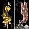 2Pack Gold Rose Angel- AB Drills Full Round Diamond Painting(85x45cm)