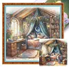 Bedroom-11CT Stamped Cross Stitch 50*50cm/19.69*19.69in
