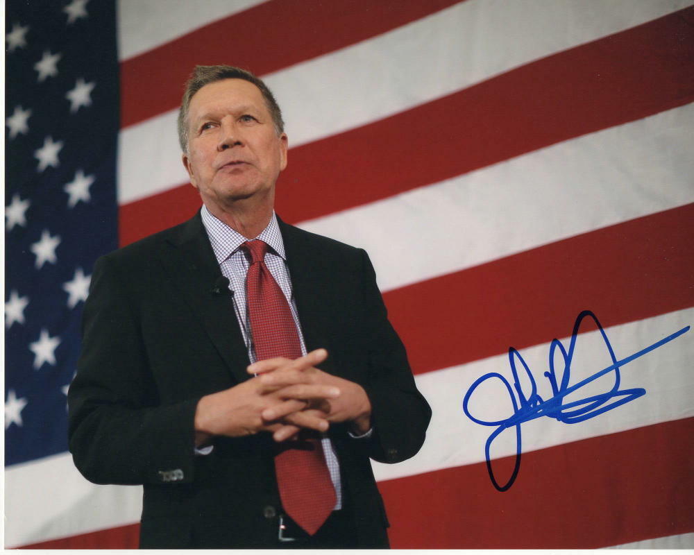 JOHN KASICH SIGNED AUTOGRAPH 8X10 Photo Poster painting - OHIO GOVERNOR IT'S UP TO US 2020 TRUMP