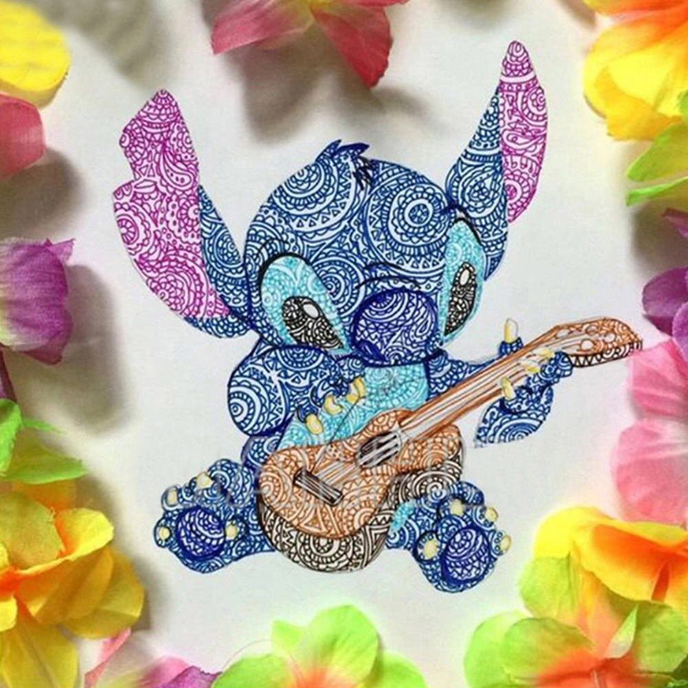 

Cartoon Blue Stitch - Round Drill Diamond Painting - 30*30CM, 501 Original
