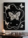 uk.everydayedeals DIY Pearl Painting With Frame - Handmade Self-Adhesive Pearls - Butterfly(30*40cm)