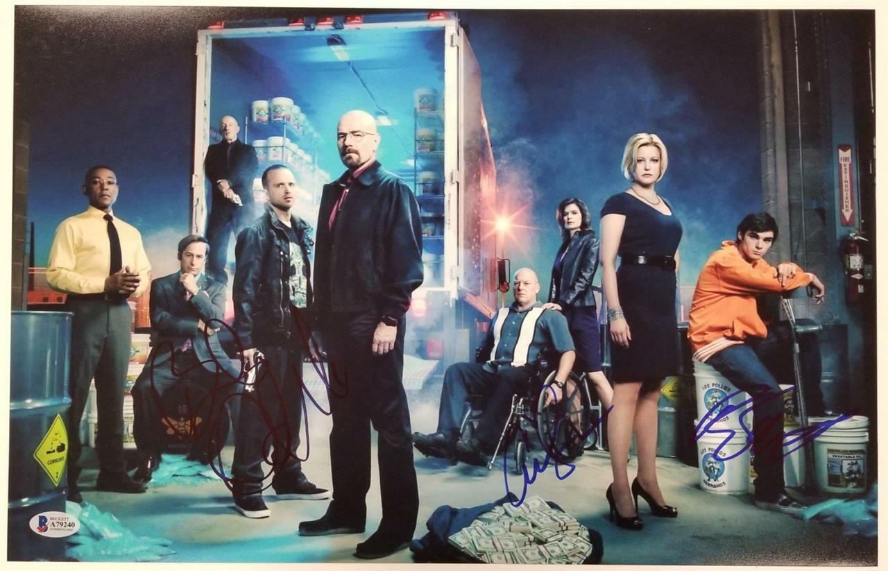 BREAKING BAD Cast (3) Signed 11x17 Photo Poster painting Odenkirk Paul Mitte ~ Beckett BAS LOA