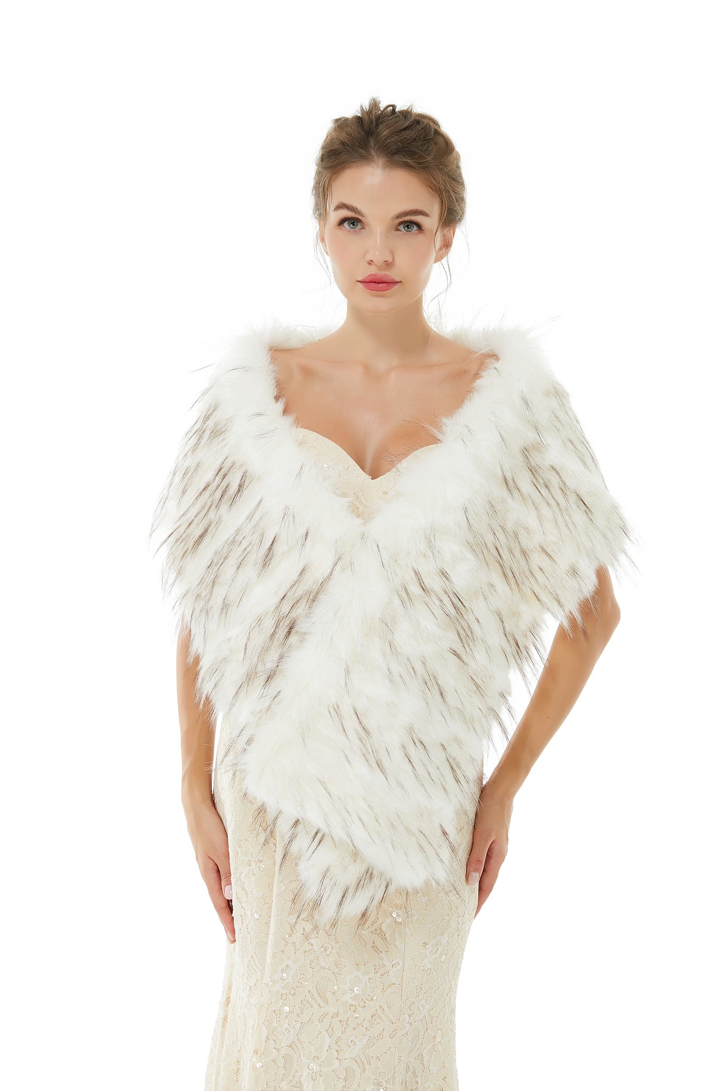 Luxury Women Winter Faux Fur Wedding Wrap - lulusllly