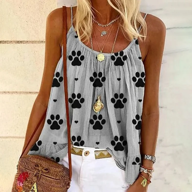 Dog Paw Print Tank Top