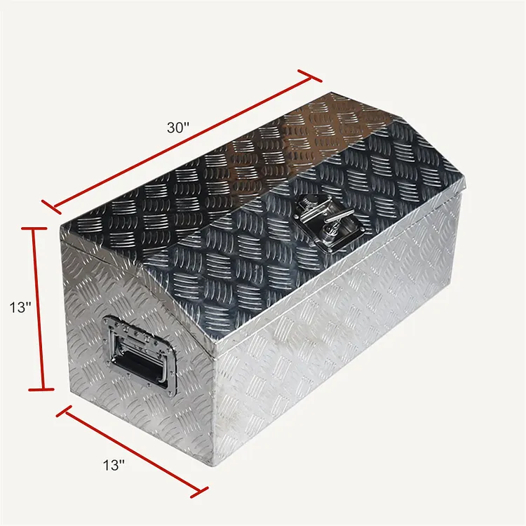 Silscvtt 30 Inch Aluminum Trailer Tongue Tool Box Heavy Duty Truck Replacement for Pickup Underbody Underbed Storage Organizer Seal w/Lock Keys Siver