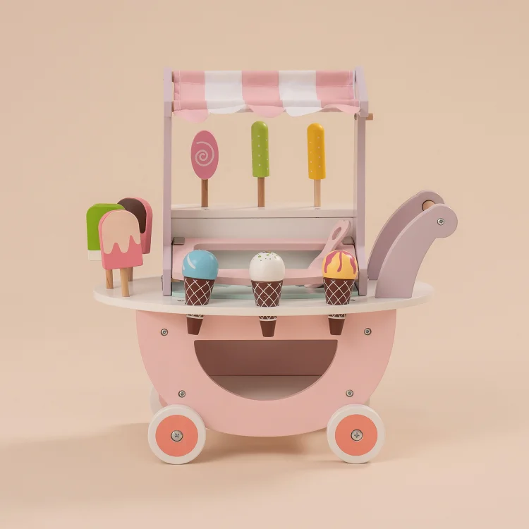 [Only Ship To U.S.] ROBUD Wooden Ice Cream Cart Toys for Kids WG184 | Robotime Online