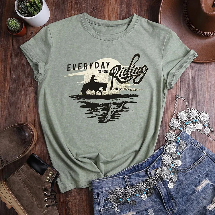 everyday riding Round Neck T-shirt-0020991