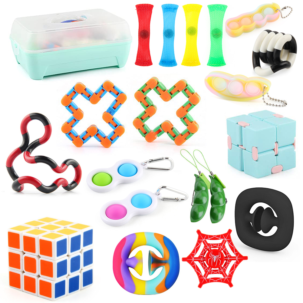 

19pcs Push Bubble Autism Squeezing Toys Set Sensory Anti Stress Toy Random, 501 Original