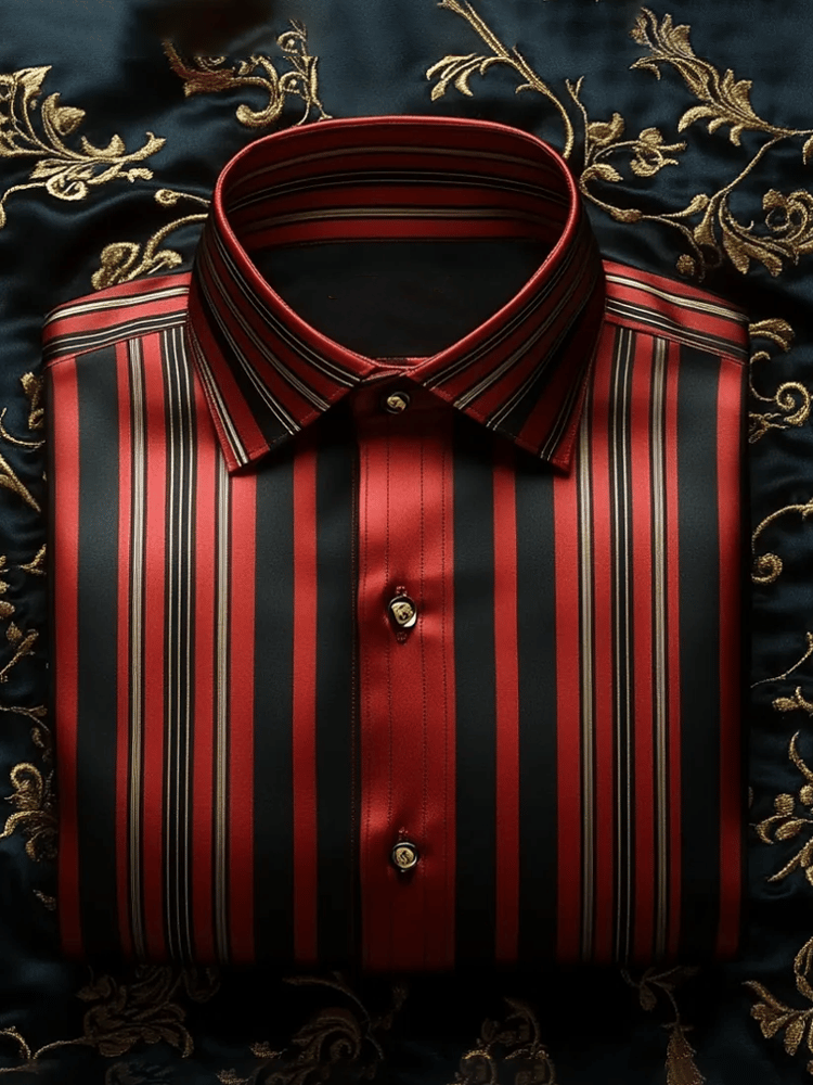Men's Elegant Romantic Striped Long Sleeve Shirt 