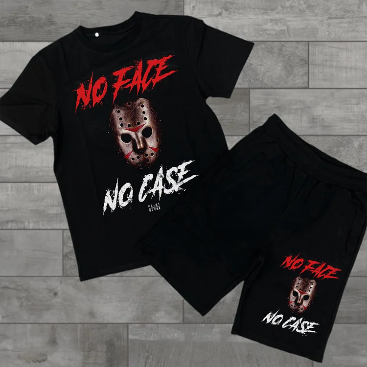 Slogan Graphic Short Sleeve Two Piece Set