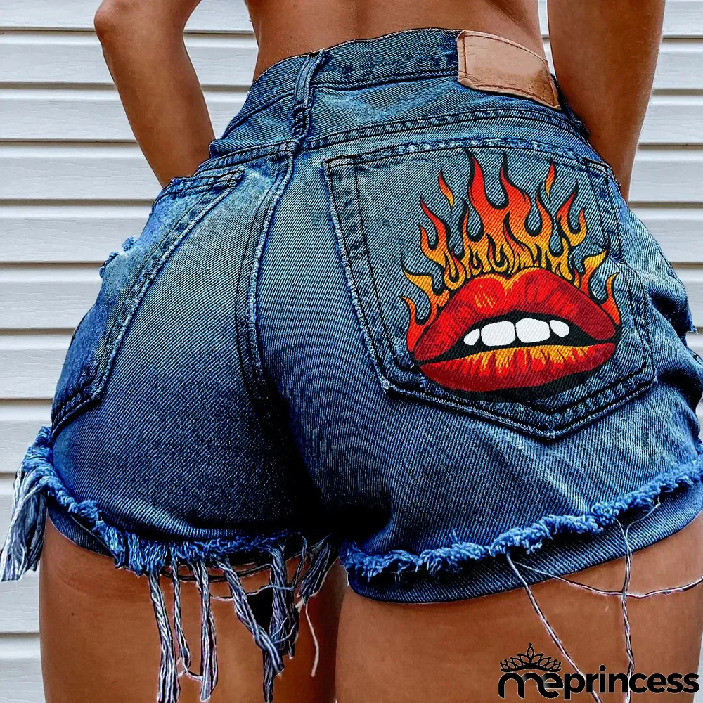 Women ripped Denim shorts