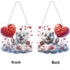 Diamond Painting Acrylic Cloud Heart White Bear Diamond Painting Art Pendants for Adults
