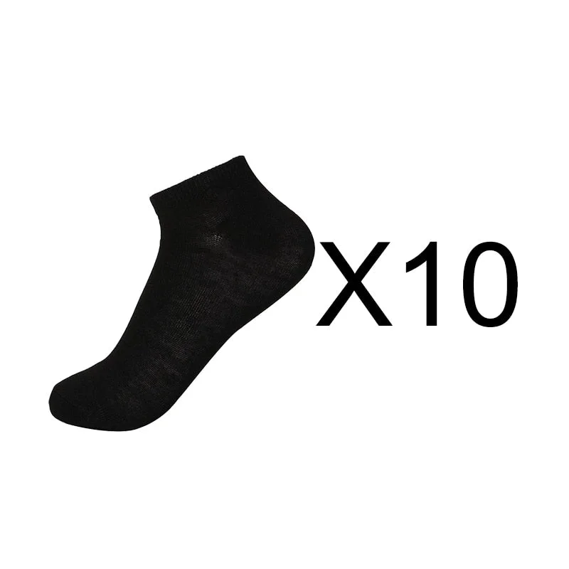 10 Pairs Women Breathable Socks Pack Solid Color Boat Socks Set Soft Comfortable Cotton Ankle Socks Lot White Black Gray