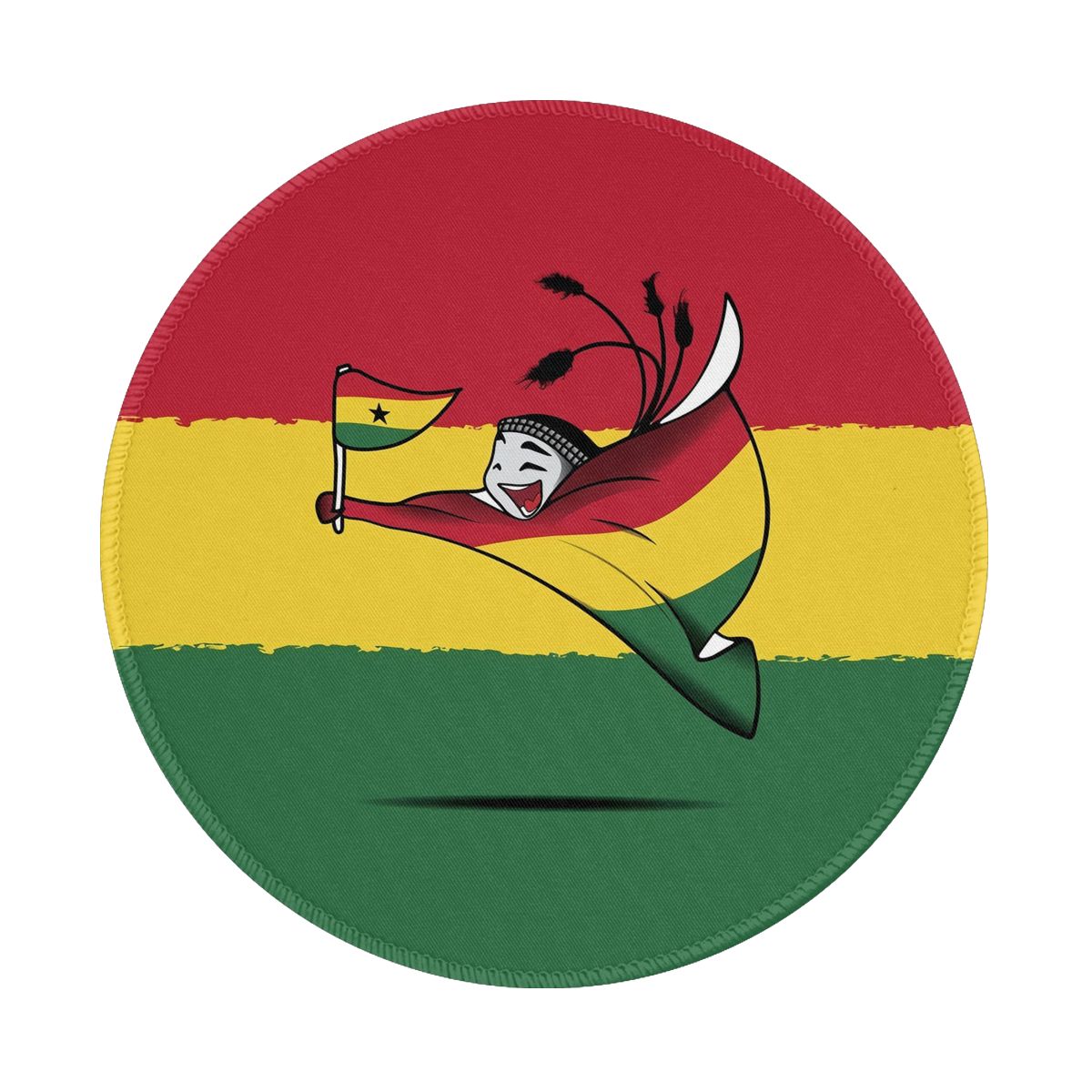 Ghana World Cup 2022 Mascot Gaming Round Mousepad for Computer Laptop