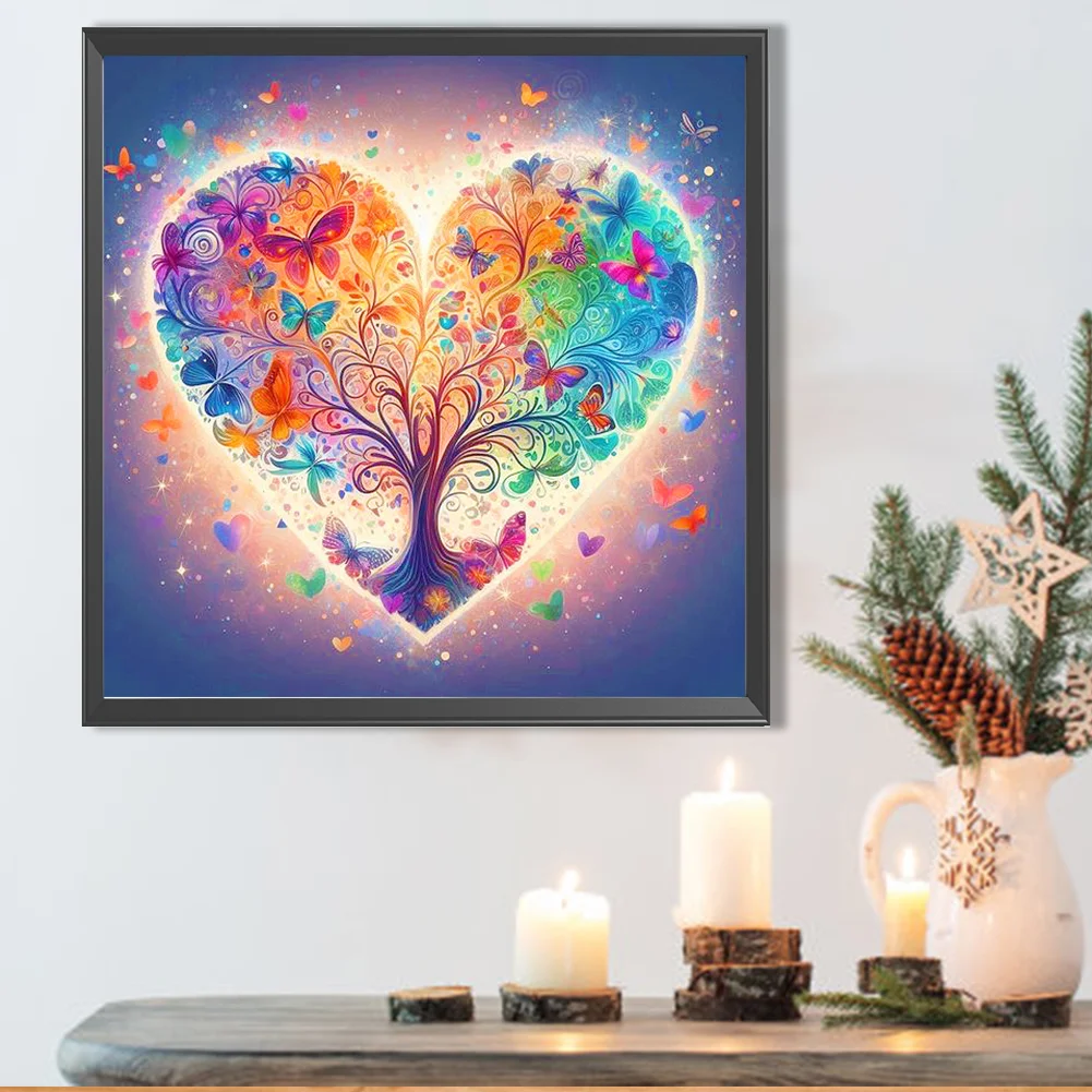Partial AB Diamond Painting - Full Round Drill - Love Tree(Canvas|45*45cm)