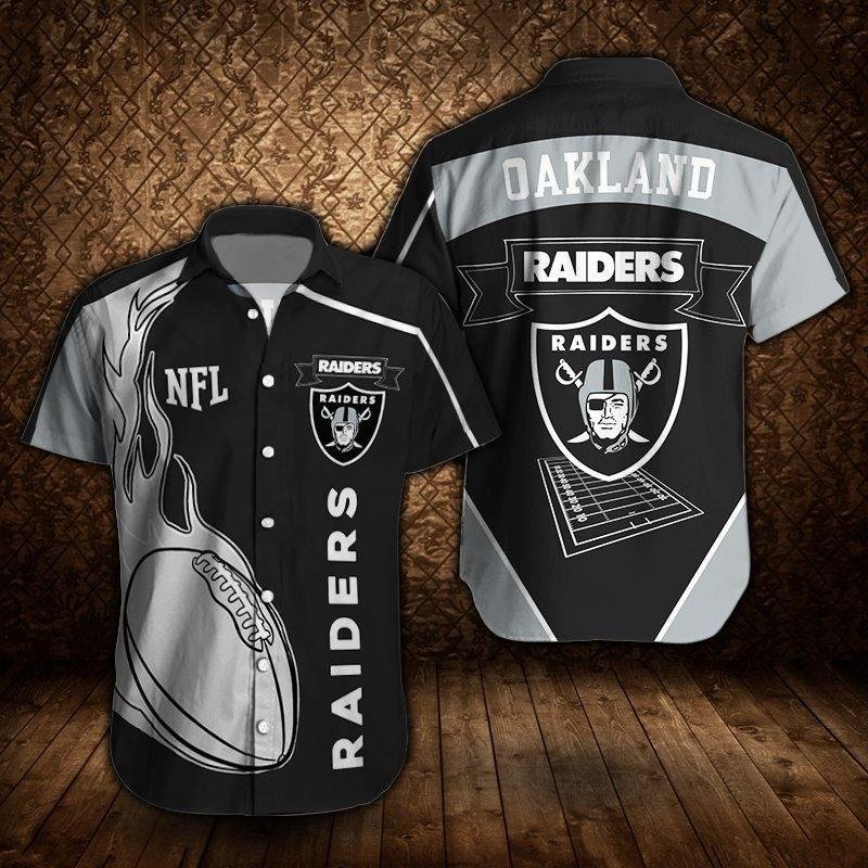 oakland raiders button up shirt