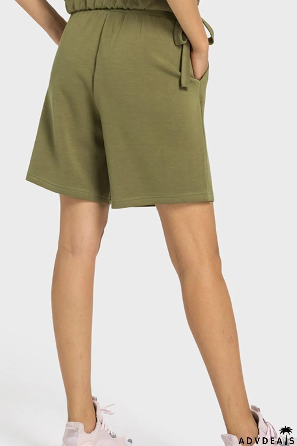 Drawstring Elastic Waist Sports Bermuda Shorts